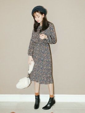 「coordinate」｜「アイテム（帽子）」を使った、ディーホリックさん（レディース・169cm）の冬コーディネート