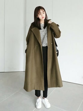 「coordinate」｜「アイテム（スラックス）」を使った、ディーホリックさん（レディース・169cm）の冬コーディネート