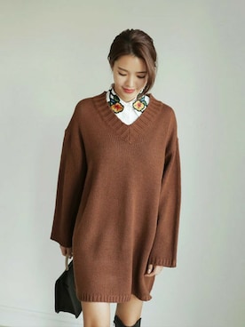 「DHOLIC（ディーホリック）のアイテム（ワンピース/ドレス）」を使った、ディーホリックさん（レディース・169cm）の冬コーディネート