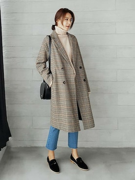 「DHOLIC（ディーホリック）のアイテム（その他アウター）」を使った、ディーホリックさん（レディース・169cm）の冬コーディネート