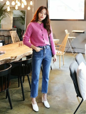 「DHOLIC（ディーホリック）の新作10％OFF（Tシャツ/カットソー）」を使った、ディーホリックさん（レディース・165cm）の冬コーディネート