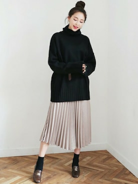 「DHOLIC（ディーホリック）のアイテム（ベルト）」を使った、ディーホリックさん（レディース・165cm）の冬コーディネート