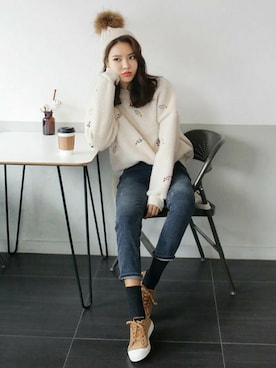 「DHOLIC（ディーホリック）のアイテム（その他トップス）」を使った、ディーホリックさん（レディース・169cm）の冬コーディネート