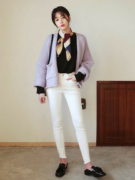 「DHOLIC（ディーホリック）のアイテム（ストール/ショール）」を使った、ディーホリックさん（レディース・162cm）の冬コーディネート