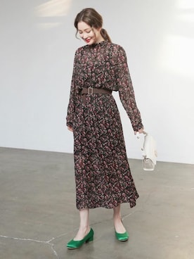 「DHOLIC（ディーホリック）の新作10％OFF（Tシャツ/カットソー）」を使った、ディーホリックさん（レディース・166cm）の冬コーディネート