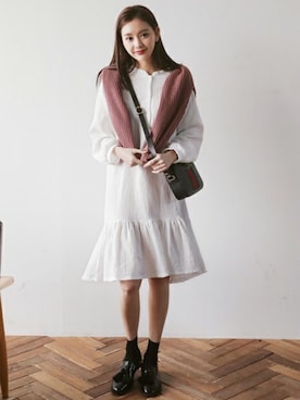 「DHOLIC（ディーホリック）のアイテム（ワンピース/ドレス）」を使った、ディーホリックさん（レディース・169cm）の冬コーディネート