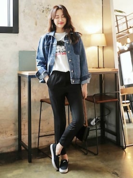 「DHOLIC（ディーホリック）のアイテム（スラックス）」を使った、ディーホリックさん（レディース・165cm）の冬コーディネート