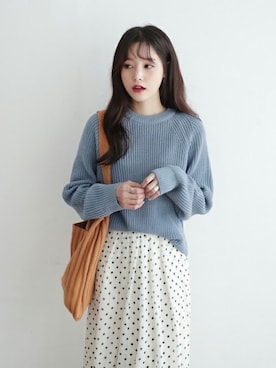 「DHOLIC（ディーホリック）のアイテム（トートバッグ）」を使った、ディーホリックさん（レディース・162cm）の冬コーディネート