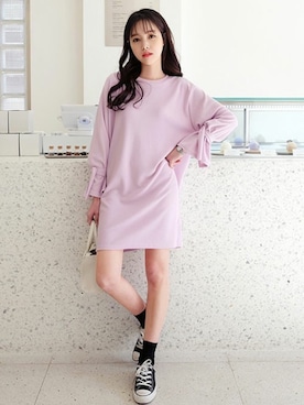 「DHOLIC（ディーホリック）の新作10％OFF（Tシャツ/カットソー）」を使った、ディーホリックさん（レディース・162cm）の冬コーディネート