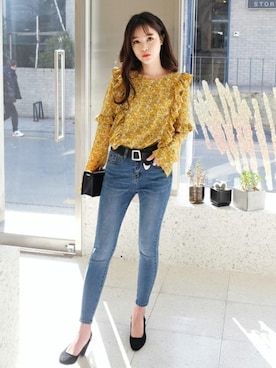 「DHOLIC（ディーホリック）のアイテム（その他シューズ）」を使った、ディーホリックさん（レディース・165cm）の冬コーディネート