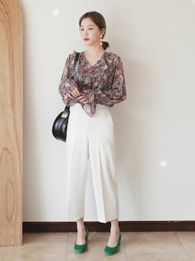 「DHOLIC（ディーホリック）のアイテム（スラックス）」を使った、ディーホリックさん（レディース・160cm）の冬コーディネート