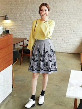 「DHOLIC（ディーホリック）のアイテム（その他シューズ）」を使った、ディーホリックさん（レディース・160cm）の冬コーディネート