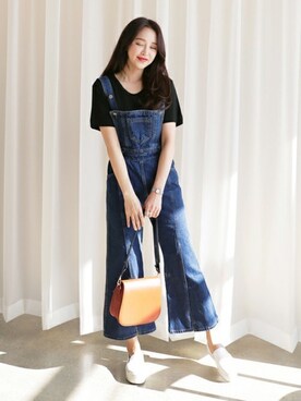 「DHOLIC（ディーホリック）のアイテム（つなぎ/オールインワン）」を使った、ディーホリックさん（レディース・165cm）の春コーディネート