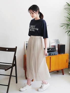 「プリーツ」｜ディーホリックさん（レディース・162cm）の春コーディネート