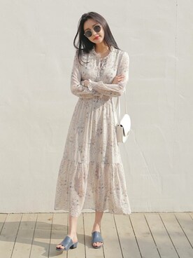 「DHOLIC（ディーホリック）の新作10％OFF（Tシャツ/カットソー）」を使った、ディーホリックさん（レディース・166cm）の春コーディネート