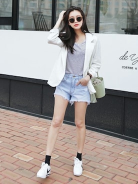 「DHOLIC（ディーホリック）のアイテム（テーラードジャケット）」を使った、ディーホリックさん（レディース・169cm）の春コーディネート