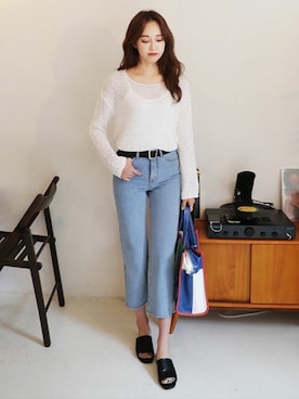 「DHOLIC（ディーホリック）の新作10％OFF（Tシャツ/カットソー）」を使った、ディーホリックさん（レディース・165cm）の春コーディネート