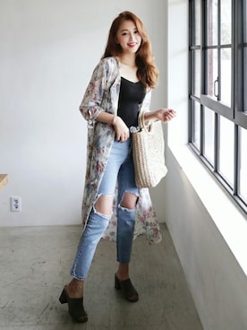 「coordinate」｜「アイテム（その他アウター）」を使った、ディーホリックさん（レディース・165cm）の春コーディネート