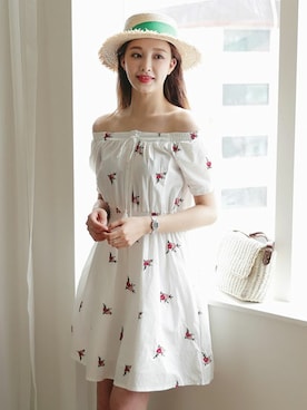 「シャツワンピ」｜ディーホリックさん（レディース・165cm）の春コーディネート