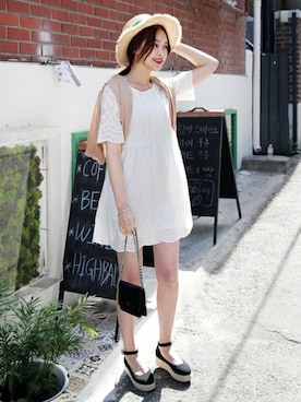 「DHOLIC（ディーホリック）のアイテム（ワンピース/ドレス）」を使った、ディーホリックさん（レディース・165cm）の春コーディネート