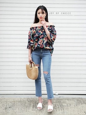 「アイテム（Tシャツ/カットソー、その他）」を使った、ディーホリックさん（レディース・163cm）の春コーディネート