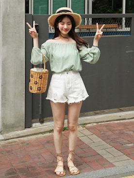 「coordinate」｜「アイテム（帽子）」を使った、ディーホリックさん（レディース・162cm）の春コーディネート