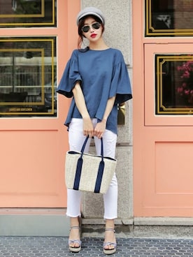 「DHOLIC（ディーホリック）のアイテム（キャスケット）」を使った、ディーホリックさん（レディース・166cm）の春コーディネート