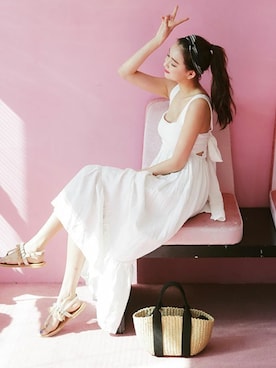 「DHOLIC（ディーホリック）のアイテム（ワンピース/ドレス）」を使った、ディーホリックさん（レディース・166cm）の夏コーディネート