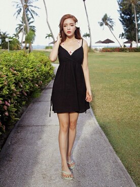 「DHOLIC（ディーホリック）のアイテム（その他）」を使った、ディーホリックさん（レディース・165cm）の夏コーディネート