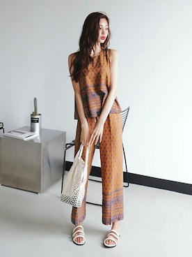 「DHOLIC（ディーホリック）の新作10％OFF（Tシャツ/カットソー）」を使った、ディーホリックさん（レディース・163cm）の夏コーディネート