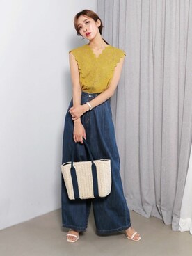 「DHOLIC（ディーホリック）のアイテム（その他）」を使った、ディーホリックさん（レディース・163cm）の夏コーディネート