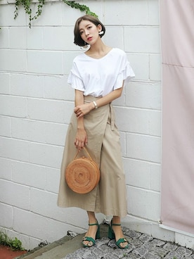 「DHOLIC（ディーホリック）の新作10％ＯＦＦ（その他）」を使った、ディーホリックさん（レディース・163cm）の夏コーディネート