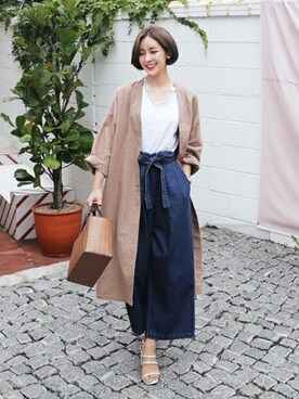 「coordinate」｜「アイテム（その他アウター）」を使った、ディーホリックさん（レディース・163cm）の夏コーディネート