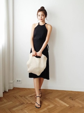 「DHOLIC（ディーホリック）の新作10％OFF（Tシャツ/カットソー）」を使った、ディーホリックさん（レディース・165cm）の夏コーディネート