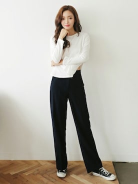 「coordinate」｜「アイテム（スラックス）」を使った、ディーホリックさん（レディース・165cm）の夏コーディネート