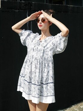 「DHOLIC（ディーホリック）の新作10％OFF（Tシャツ/カットソー）」を使った、ディーホリックさん（レディース・163cm）の夏コーディネート