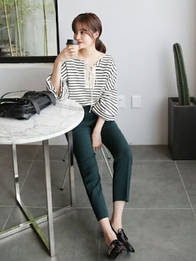 「coordinate」｜「アイテム（スラックス）」を使った、ディーホリックさん（レディース・165cm）の夏コーディネート