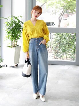 「DHOLIC（ディーホリック）の新作10％OFF（Tシャツ/カットソー）」を使った、ディーホリックさん（レディース・165cm）の夏コーディネート