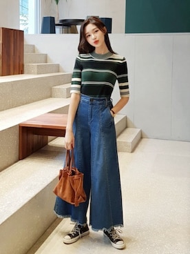 「DHOLIC（ディーホリック）のアイテム（パンツ）」を使った、ディーホリックさん（レディース・165cm）の夏コーディネート