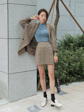 「DHOLIC（ディーホリック）の新作10％OFF（Tシャツ/カットソー）」を使った、ディーホリックさん（レディース・168cm）の秋コーディネート