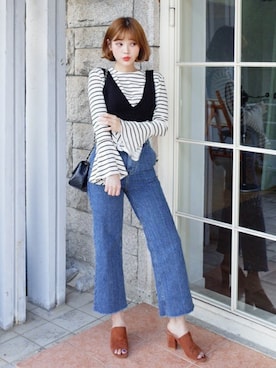 「DHOLIC（ディーホリック）のアイテム（ベスト）」を使った、ディーホリックさん（レディース・165cm）の秋コーディネート