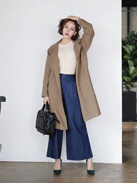 「DHOLIC（ディーホリック）のアイテム（その他アウター）」を使った、ディーホリックさん（レディース・163cm）の秋コーディネート