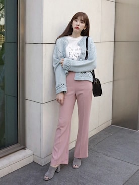 「coordinate」｜「アイテム（スラックス）」を使った、ディーホリックさん（レディース・165cm）の秋コーディネート