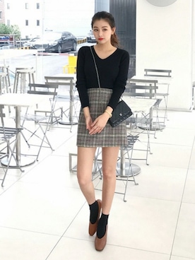 「DHOLIC（ディーホリック）のアイテム（スカート）」を使った、ディーホリックさん（レディース・165cm）の秋コーディネート