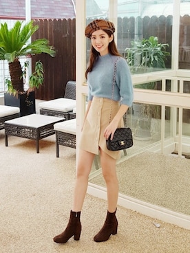 「coordinate」｜「アイテム（帽子）」を使った、ディーホリックさん（レディース・165cm）の秋コーディネート