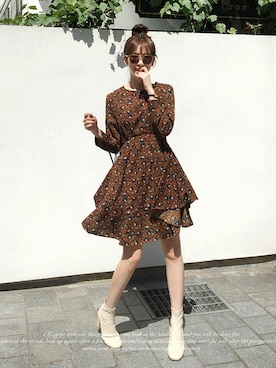 「DHOLIC（ディーホリック）のアイテム（ワンピース）」を使った、ディーホリックさん（レディース・165cm）の秋コーディネート