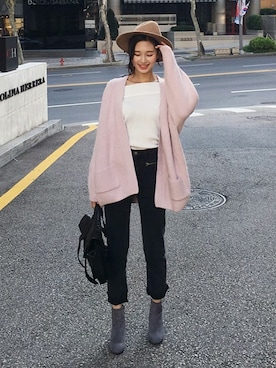 「ロングカーディガン」｜ディーホリックさん（レディース・163cm）の秋コーディネート