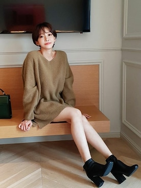 「ミニワンピ」｜ディーホリックさん（レディース・160cm）の秋コーディネート