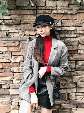 「DHOLIC（ディーホリック）のアイテム（キャスケット）」を使った、ディーホリックさん（レディース・165cm）の秋コーディネート