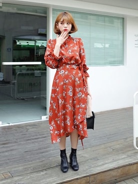 「DHOLIC（ディーホリック）のアイテム（ワンピース/ドレス）」を使った、ディーホリックさん（レディース・165cm）の秋コーディネート